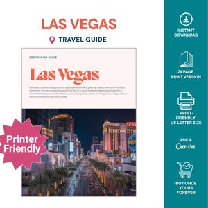 Guía de viaje de Las Vegas / Guía imprimible de Las Vegas / Planificador de viajes por la ciudad / Vacaciones en Nevada / Descarga digital / Planificador de viajes a EE. UU.