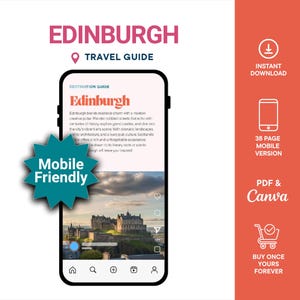 Edinburgh Guide | Mobile Travel Guide | City Guide | Scotland Trip Planner | UK Vacation | Digital Travel Download | Travel Planner