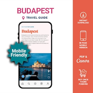 Budapest Travel Guide | Mobile City Guide | Hungary Trip Planner | Digital Travel Download | Canva Template | Mobile Optimized