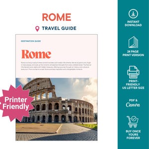 Rome Travel Guide | Printable Rome Guide | Italy Vacation Planner | Digital City Guide | Instant Download | Italy Travel