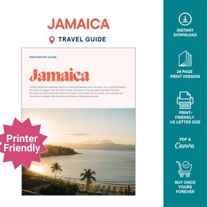 Jamaica Travel Guide | Printable Guide | Jamaica Trip Planner | Caribbean Vacation | Digital Download | Travel Itinerary | Planner