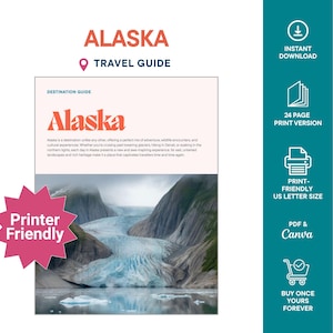 Alaska Travel Guide | Printable Travel Guide | City Guide | Alaska Trip Planner | USA Vacation | Digital Travel Download | Travel Planner