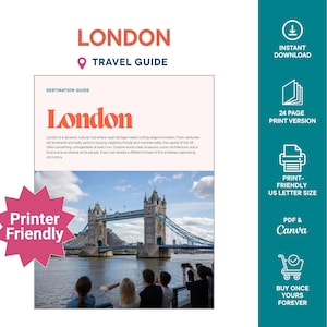 London Travel Guide | Printable London Guide | City Trip Planner | UK Vacation | Digital Download | Travel Itinerary