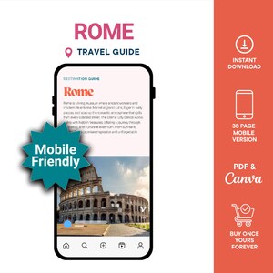 Rome Travel Guide | Mobile Travel Guide | City Guide | Rome Trip Planner | Italy Vacation | Digital Download | Travel Planner
