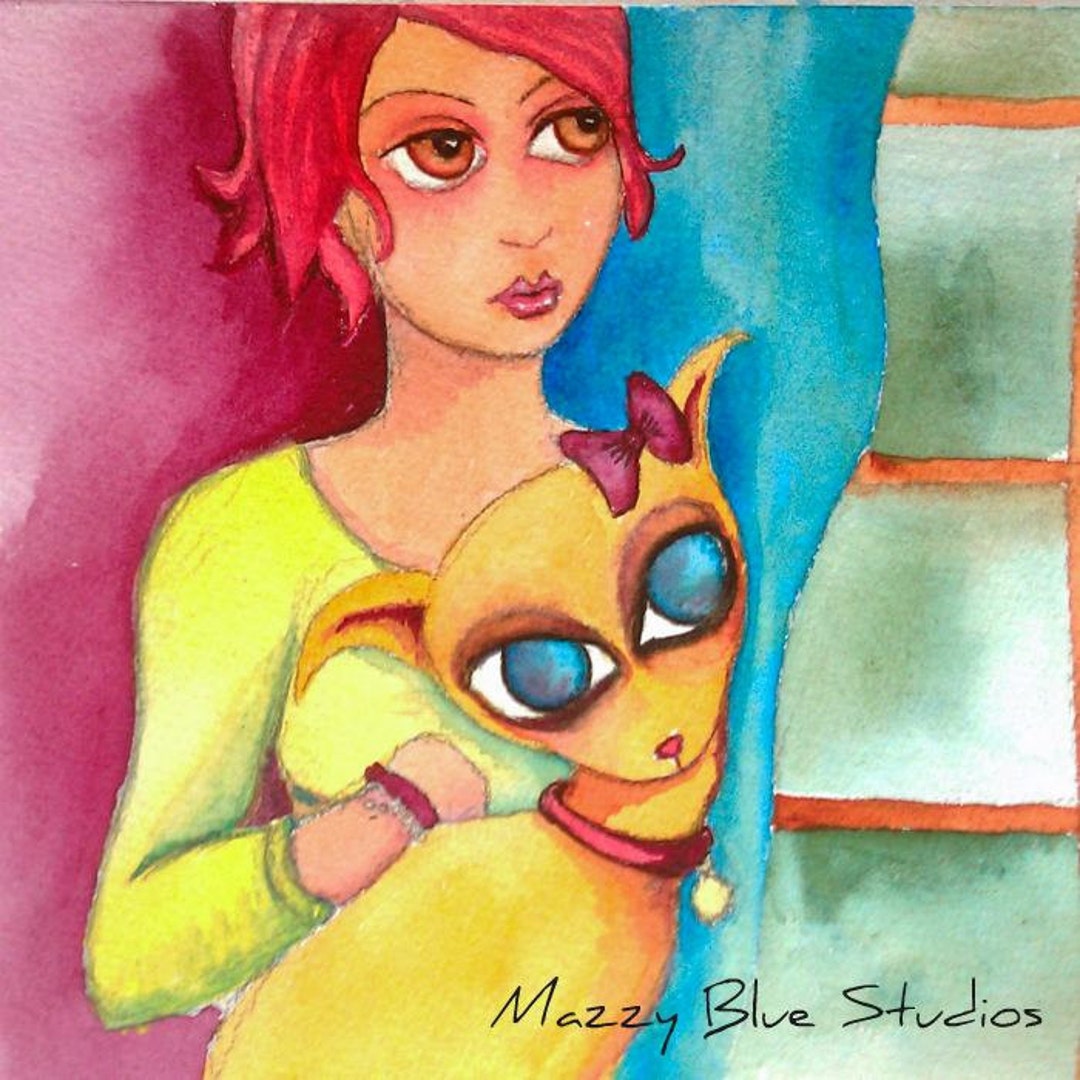 Stationary Art Greeeting Card Notecard Pet Rain Thoughtful Etsy