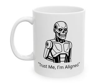 Funny AI Trust Ceramic Mug, sudo shutdown -m AGI Mug, Machine Learning Humor, Tech Gift for Programmer, Geeky Mug