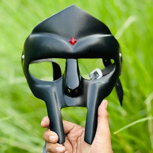 MF Doom Mask Black ~ Inspired Anti Rust Black Edition Mask  ~ MF Doom Tribute Mask ~ Gladiator Mask ~ Party Mask Gift