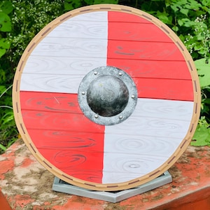 Medieval Wooden Viking Shield ~ Viking Warrior Shield ~ Authentic Battleward Vikings Shield Cosplay, LARP, Décor, ~ Best Gift For Halloween