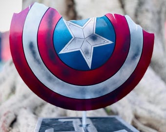 Battle-Damaged Captain America Shield Replica: Avengers Collectible - 22" Aluminum