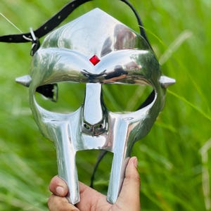 MF Doom Style Villain Mask - Anti Rust & Mirror Finish Party Mask- Mad Villain Gladiator Face Mask ~ Best Gift For Halloween