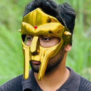 MF Doom Mask Gold ~ Inspired Anti Rust Black Edition Mask  ~ MF Doom Tribute Mask ~ Gladiator Mask ~ Party Mask Gift