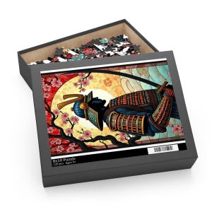 Samurai Spirit in Stained Glass – Japanese Warrior Puzzle