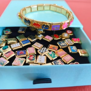 Personalized Italian Bracelet, Custom Gold Italy Charms,Italy Charms, Gold Italian Charm Bracelet, Gift for Her, send tools