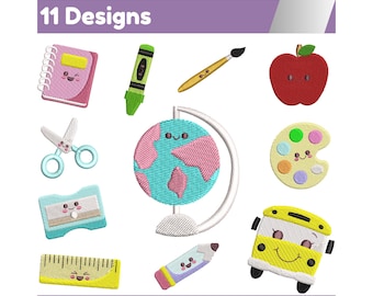 Teacher Embroidery Designs Bundle: Back To School Embroidery Pattern