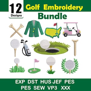 Mini ricamo a punto di riempimento per golf, pacchetto sportivo (ricamo a macchina)