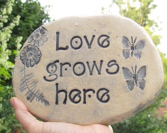 Garden Stones with Quotes and Sayings by Poemstones on Etsy