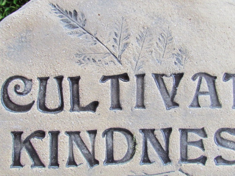 Natural minimalist decor Handmade pottery Words Motivational quote stone Kindness rock message: Cultivate kindness