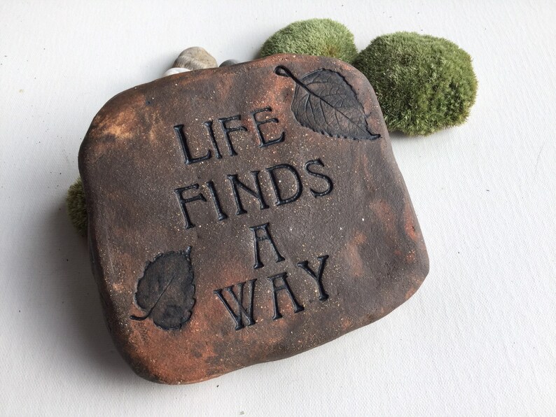 Download Fine Art Ceramics Pathway Quote Pottery Outdoor Decor For Patio Terracotta Garden Art Stone Tile Stepping Stone Home Accent Life Finds A Way Art Collectibles