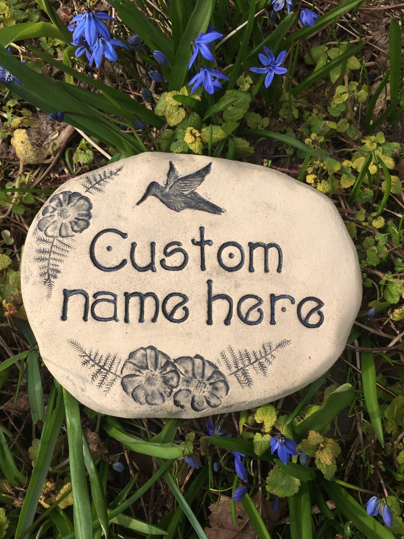 Custom Garden Stone Hummingbird Flowers Choice Of Nature Image 0