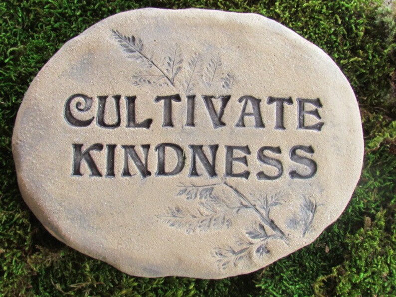 Natural minimalist decor Handmade pottery Words Motivational quote stone Kindness rock message: Cultivate kindness