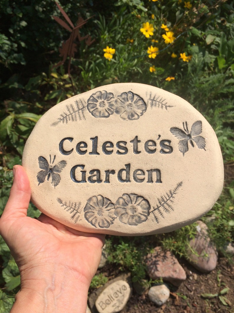 Custom Garden Stone Rustic Home Decor Personal Gift For Her Image 0