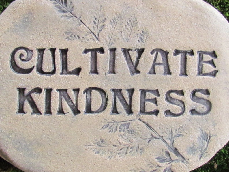 Natural minimalist decor Handmade pottery Words Motivational quote stone Kindness rock message: Cultivate kindness