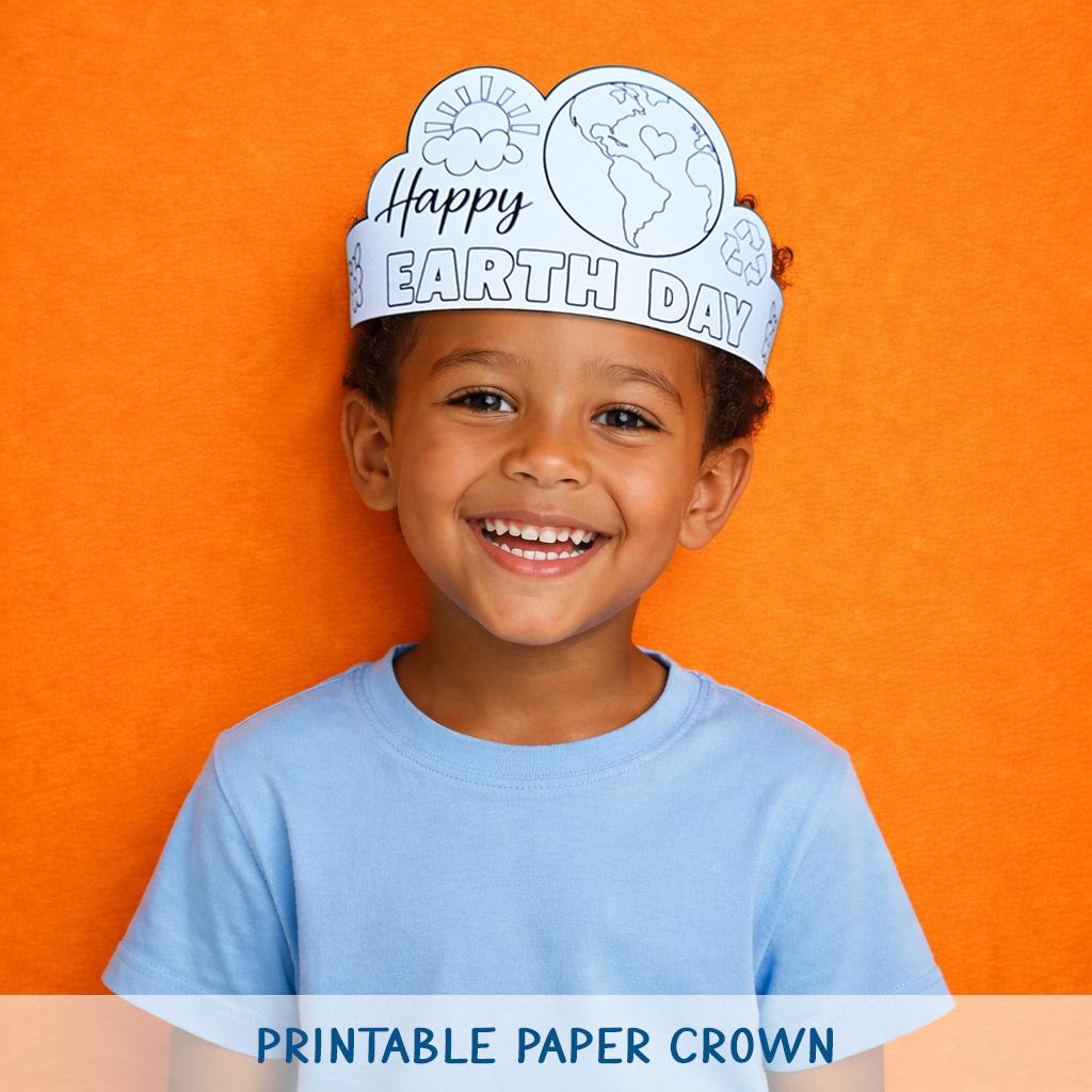 41 Easy Earth Day Crafts And Activities For Kids 3 Earth Day Craft, Printable Crown Coloring Pages (Digital Download)