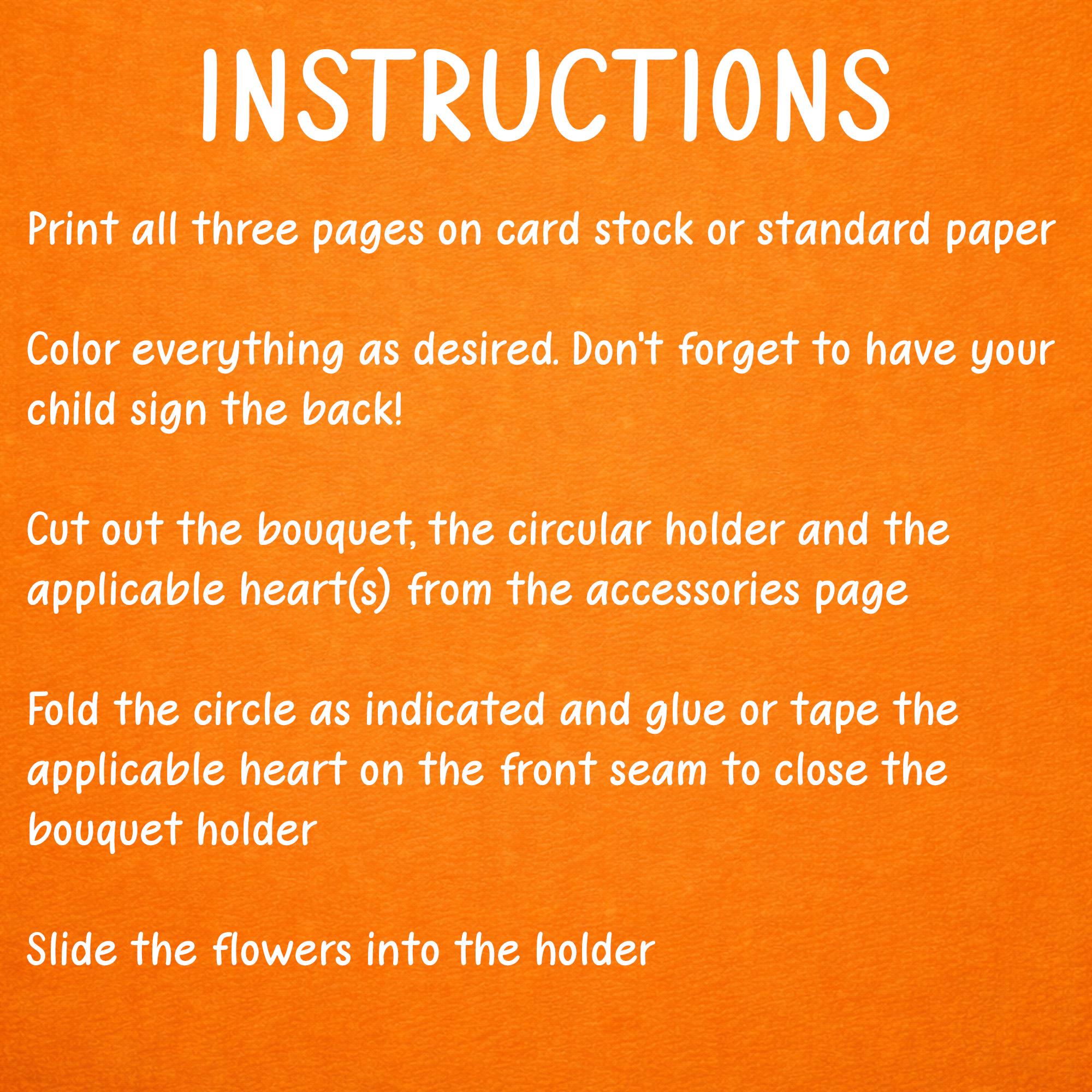 Paper Flower Bouquet, Mothers Day Card Coloring Pages (digital Download ...