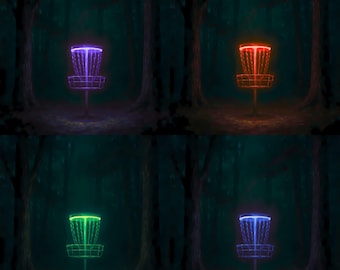Art-deco schijfgolfprint | Muurkunst neon bos (digitale download)