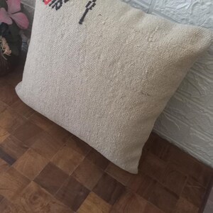 16x16-inch Vintage Kilim Pillowcase, Home Decor, Turkish Pillow, Kilim Pillow, Decorative Throw Pillow, Carpet Pillow, Kilim Cushion Cover