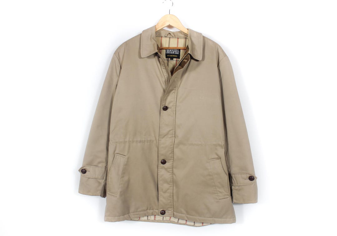 Crossfell by Grenfell Vintage Mens Coat Jacket Beige 1970s Size