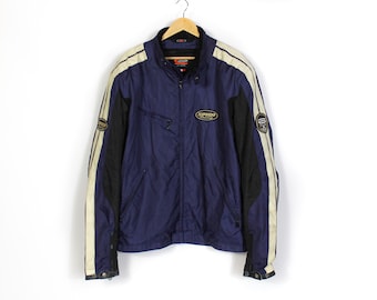 Vintage SPIDI Mens Armored Motorcycle Jacket Navy Blue Size XXL 90s