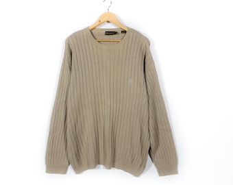 Vintage Timberland Sweater Brown Crew Neck Longsleeve Knit 90s Size XL