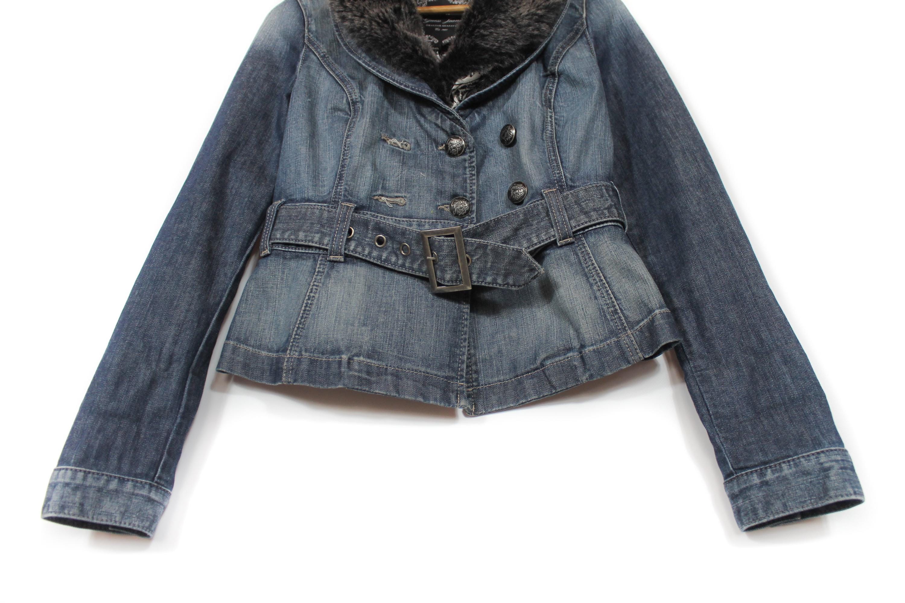 Vintage Guess Jeans Los Angeles Denim Womens Biker Jacket Rock 