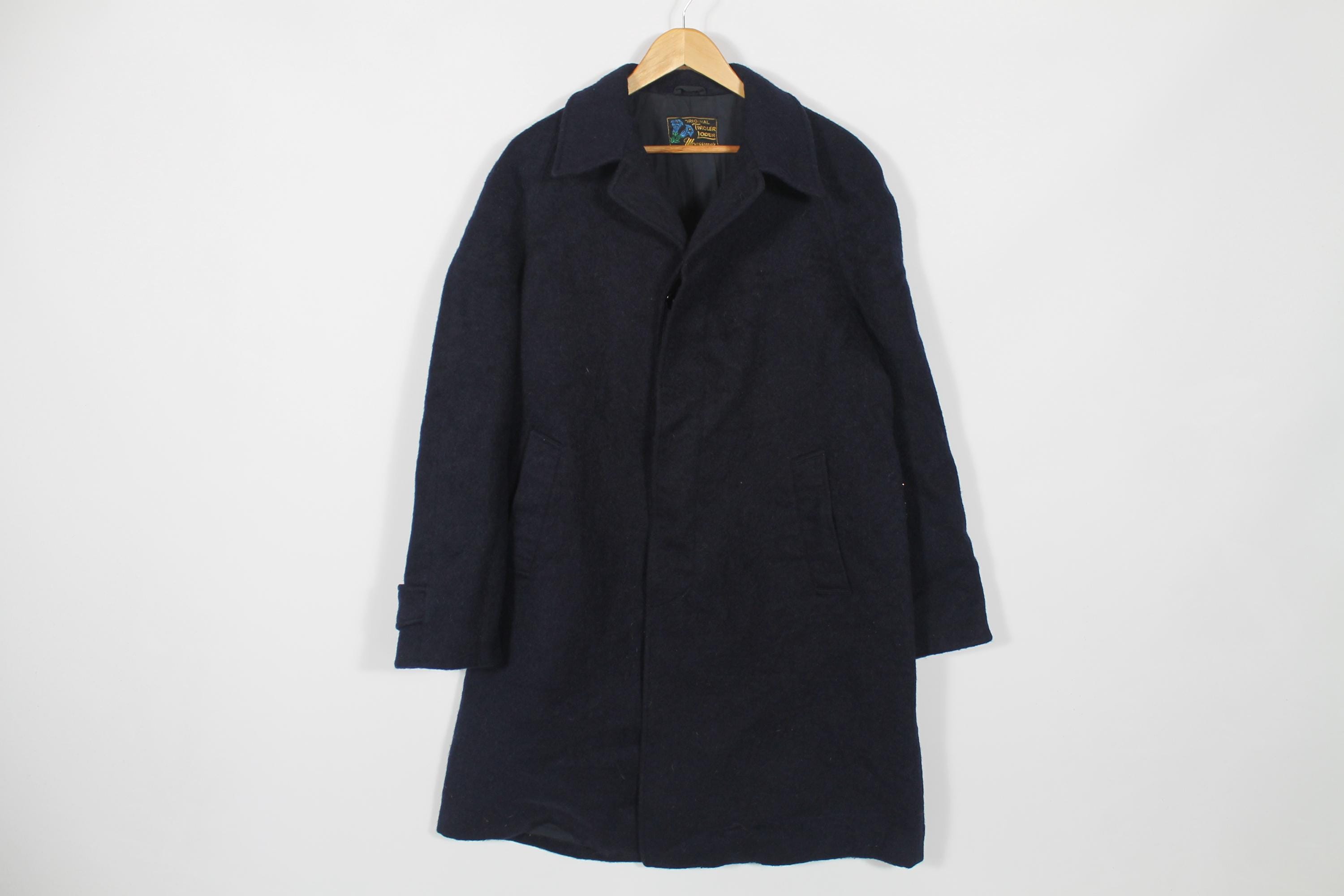 ジャケット・アウター Moessmer Loden Coat versin wool navy Moessmaer Tiroler Loden Navy Blue Vintage Mens Wool Coat