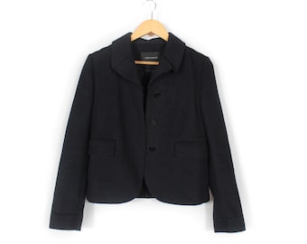 Cedric Charlier Wool Blazer: Black Italian Made Jacket (Size 6 IT 40)