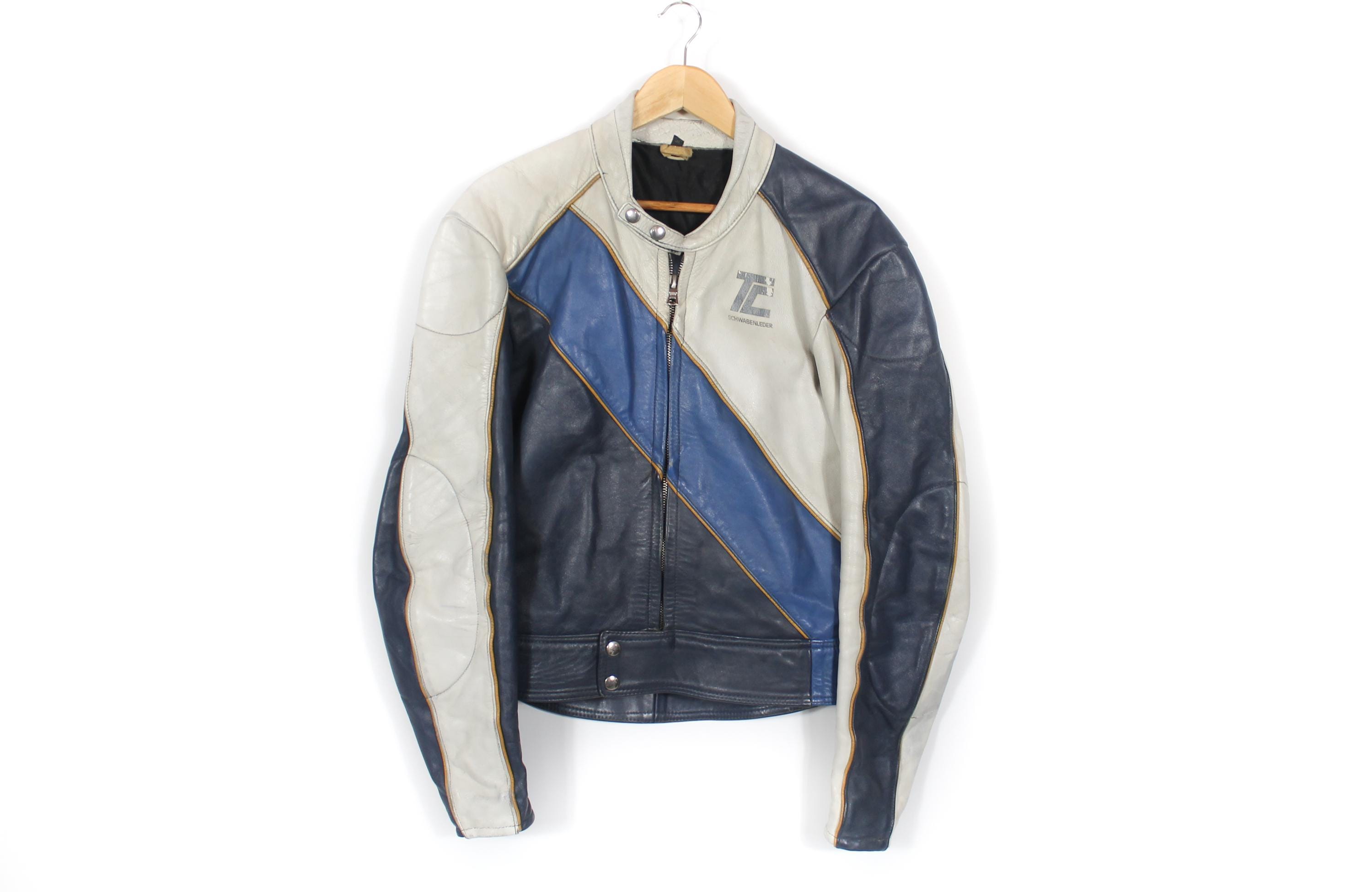 Schwabenleder Vintage Racing Motorcycles Leather Jacket Mens Size