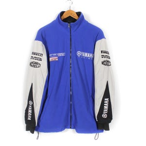 Yamaha Racing MG Competition Racing Logo Blue Zip Fleece Jacket Size XL Pirelli