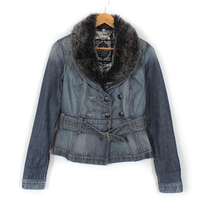Vintage Guess Jeans Los Angeles Denim Womens Biker Jacket Rock Star Size M