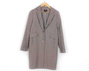 Caroll Paris Wool Coat Womens Jacket Checked Size 36