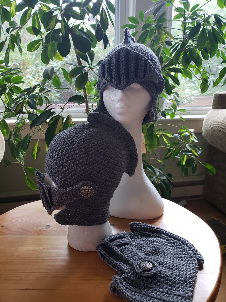 Knight's Helmets Crocheted for Baby to Adult image 7