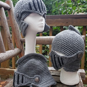 Knight's Helmets Crocheted for Baby to Adult image 2