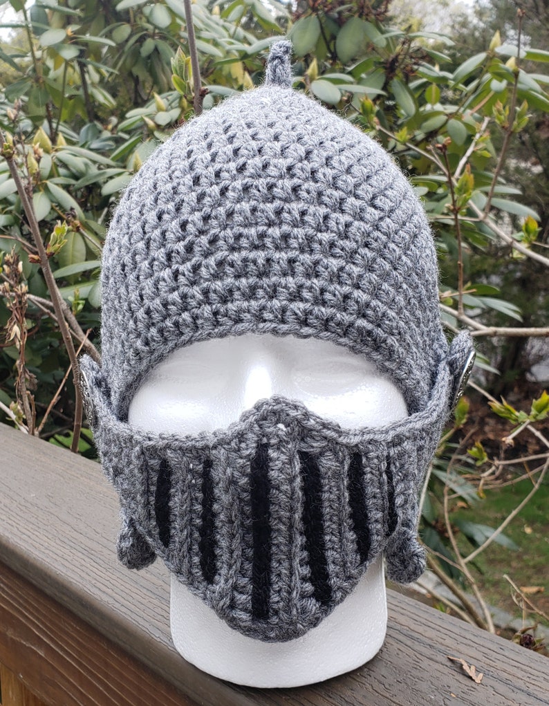 Knight's Helmets Crocheted for Baby to Adult image 9