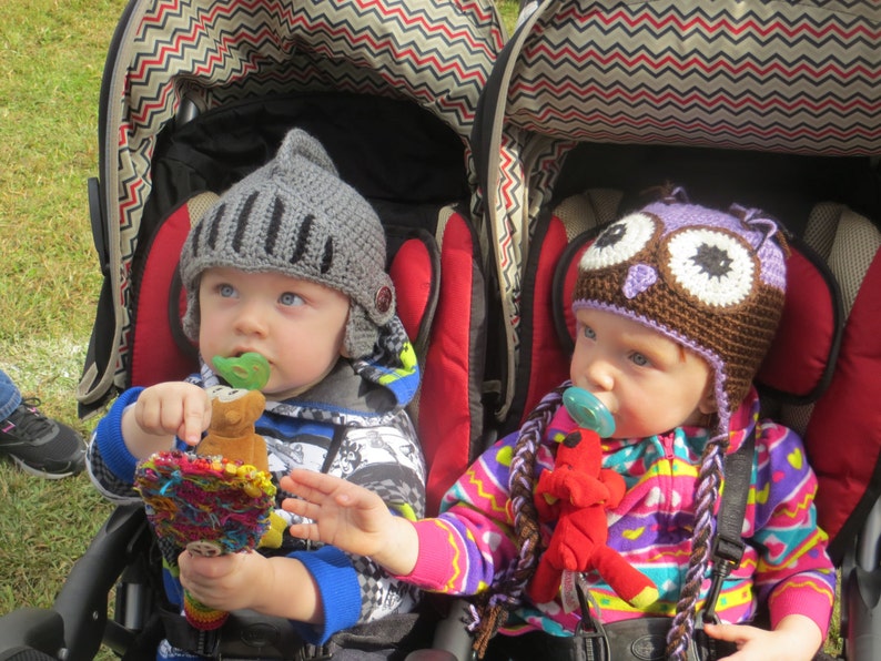 Knight's Helmets Crocheted for Baby to Adult image 8