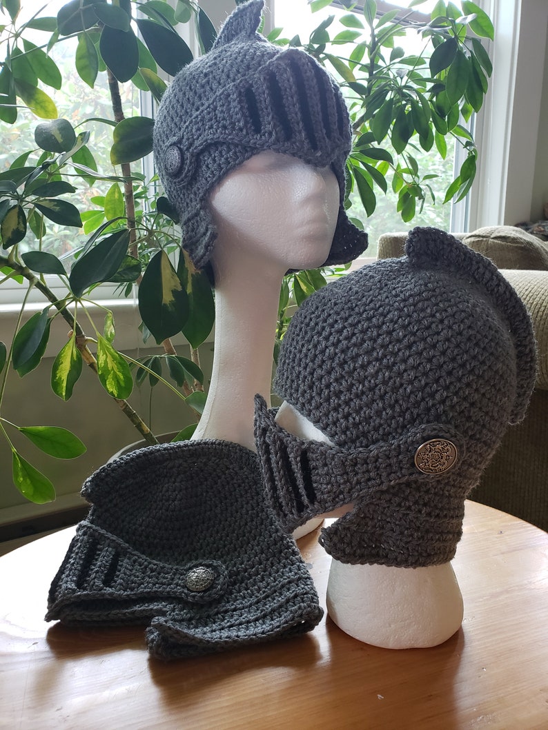 Knight's Helmets Crocheted for Baby to Adult image 6