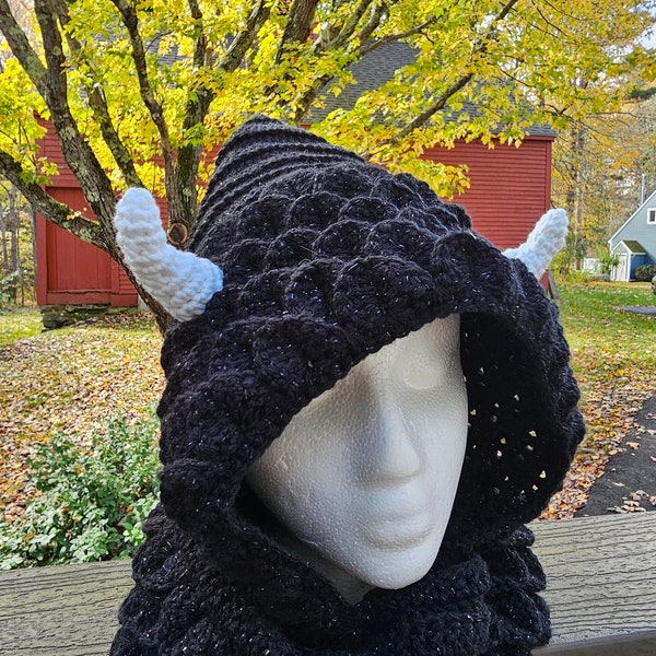 Dragon Scale Hoodie with horns