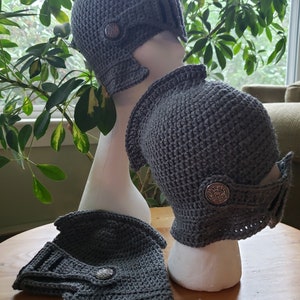 Knight's Helmets Crocheted for Baby to Adult image 3