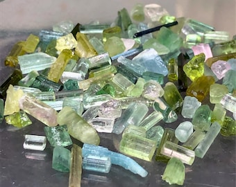 40-Carat Natural Tourmaline Bi Colors Lot  clean Crystals From Afghanistan.
