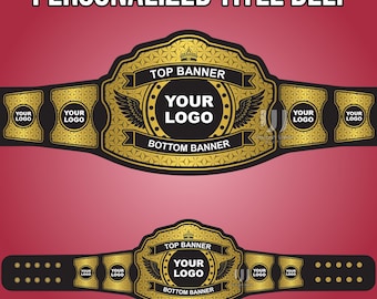 Personalized Title Championship Belt – Custom Logo / Name | Wrestling, MMA, Boxing & Office Award Belt For Adult and Kid Size