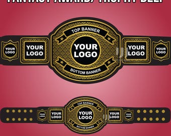 Fantasy Sports Champion Belt – Custom Logo & Name Trophy Belt for Adults and Kids